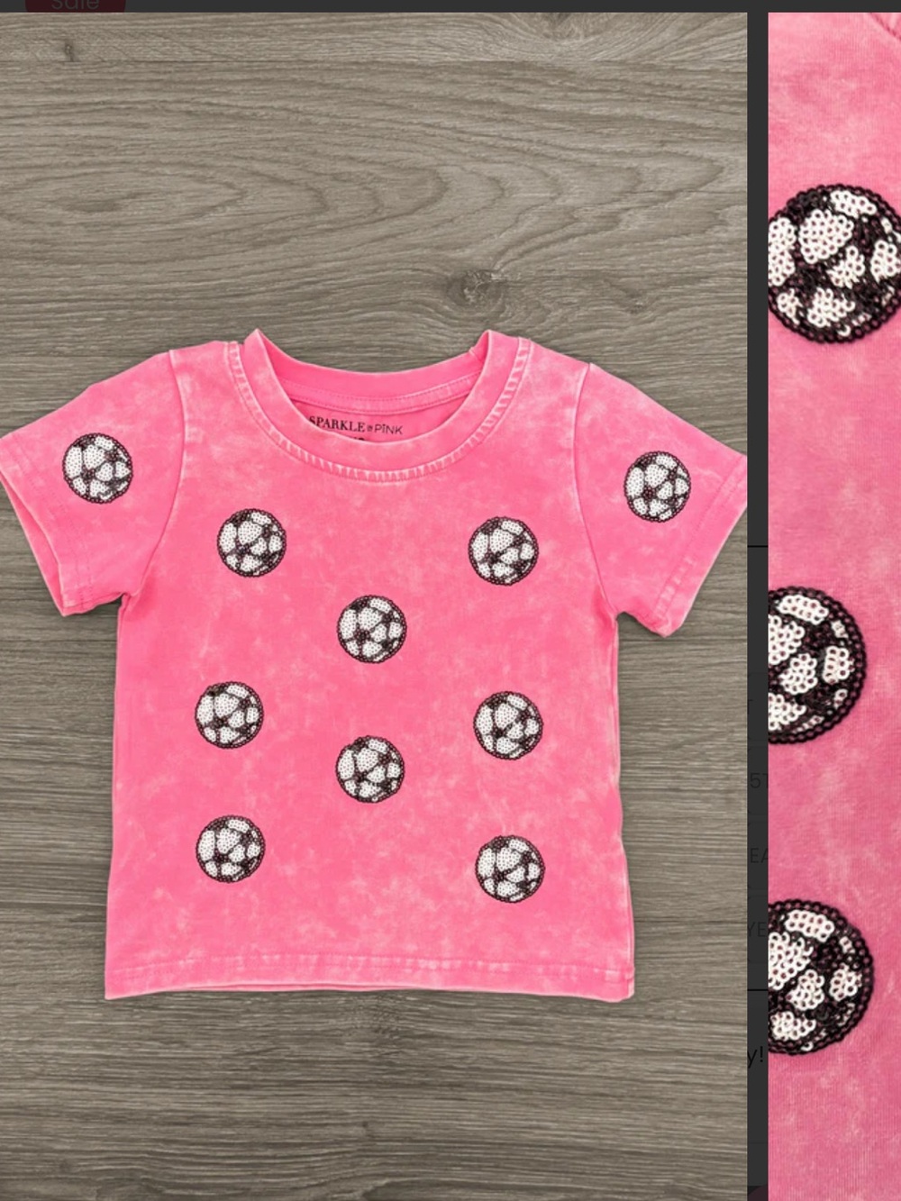 Sparkle & Pink Girls' Pink Sequin Soccer Tee